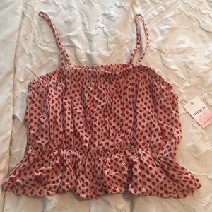 Forever 21 Red Polka/cream top- never worn
